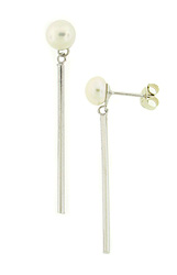 Slinky Pearl Bar Earrings