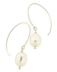 Sterling Silver Textured Pearl Earrings