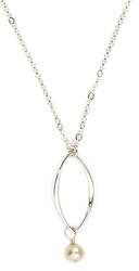 Peach Pearl Link Necklace