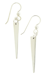 Long Sterling Silver Flat Triangle Earrings