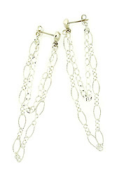 Mini Crinkle Post Chain Earrings