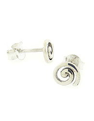 Tiny Sterling Silver Spiral Stud Earrings