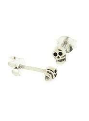 Tiny Sterling Silver Skull Stud Earrings