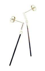 Slinky Sterling Silver Double Bar Earrings