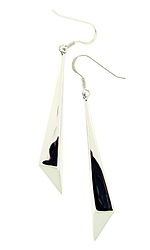 Long Edgy Sterling Silver Earrings