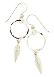 Hammered Circle Dart Earrings
