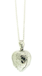 Sterling Silver Heart Locket Pendant for 4 Pictures with Chain