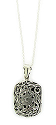 Floral Filigree Sterling Silver Scent Locket with Chain