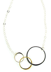 Mixed Metal Circle Necklace