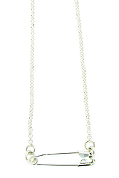 Sterling Silver Safety Pin Necklace