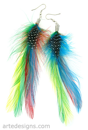 Rainbow Feather Earrings
