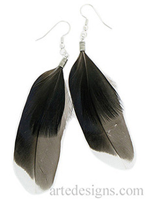 White Tip Feather Earrings
