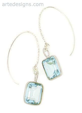 Sparkly Textured Blue Topaz Earrings
