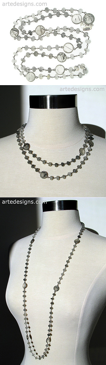 Versatile Black Rutilated Quartz Necklace
