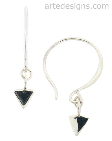 Mini Sterling Silver Triangle Earrings
