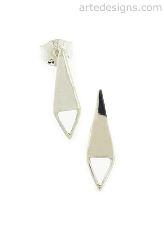 Geometric Sterling Silver Triangle Earrings

