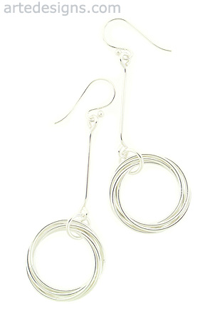 Sterling Silver Circle Cluster Earrings
