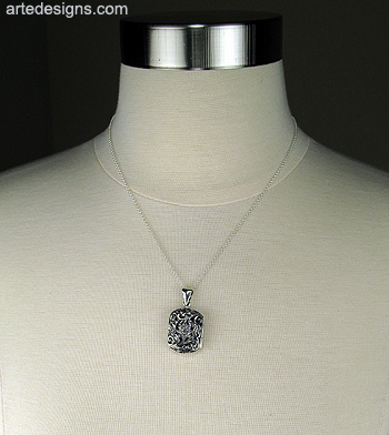 Floral Filigree Sterling Silver Scent Locket with Chain

