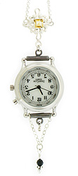 Pendant Watch with Square Golden Citrine Gemstone