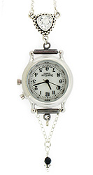 Pendant Watch with White Topaz Gemstone