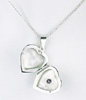Amethyst Sterling Silver Locket Pendant Open
