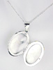 Oval Sterling Silver Locket Pendant Open