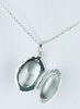 Oval Sterling Silver Locket Pendant Open