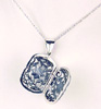 Sterling Silver Scent Locket Pendant Open