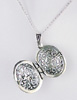 Oval Sterling Silver Scent Locket Pendant Open