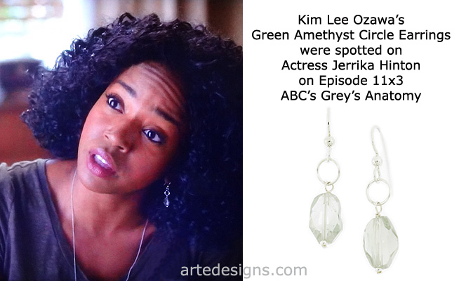 Handmade Jewelry as seen on Grey's Anatomy Jerrika Hinton Episode 11x3 10/9/2014
