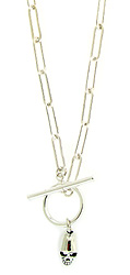 Sterling Silver Toggle Skull Necklace